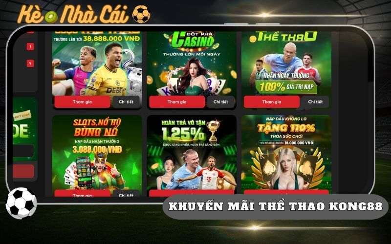 Khuyến Mãi Thể Thao Kong88 - Tặng Tiền Miễn Phí Cho Người Chơi 18 Khuyến Mãi Thể Thao Kong88 - Tặng Tiền Miễn Phí Cho Người Chơi